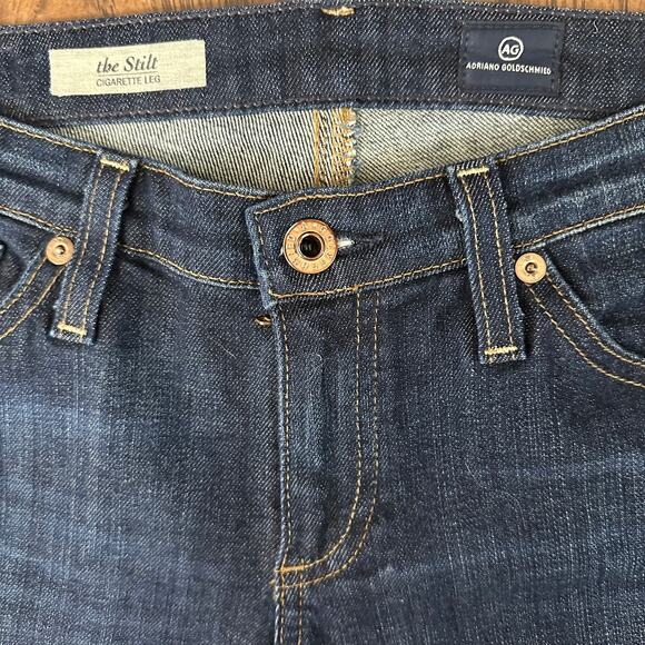 AG Adriano Goldschmied The Stilt Cigarette Slim Jeans Dark Wash Sz 27 R - Picture 4 of 7